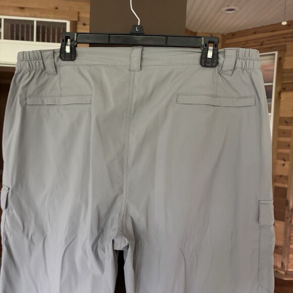 2 LL Bean Hiking Pant Men L Gray/Brown Stretch Waist Cargo Performance Gorpcore - Picture 9 of 11